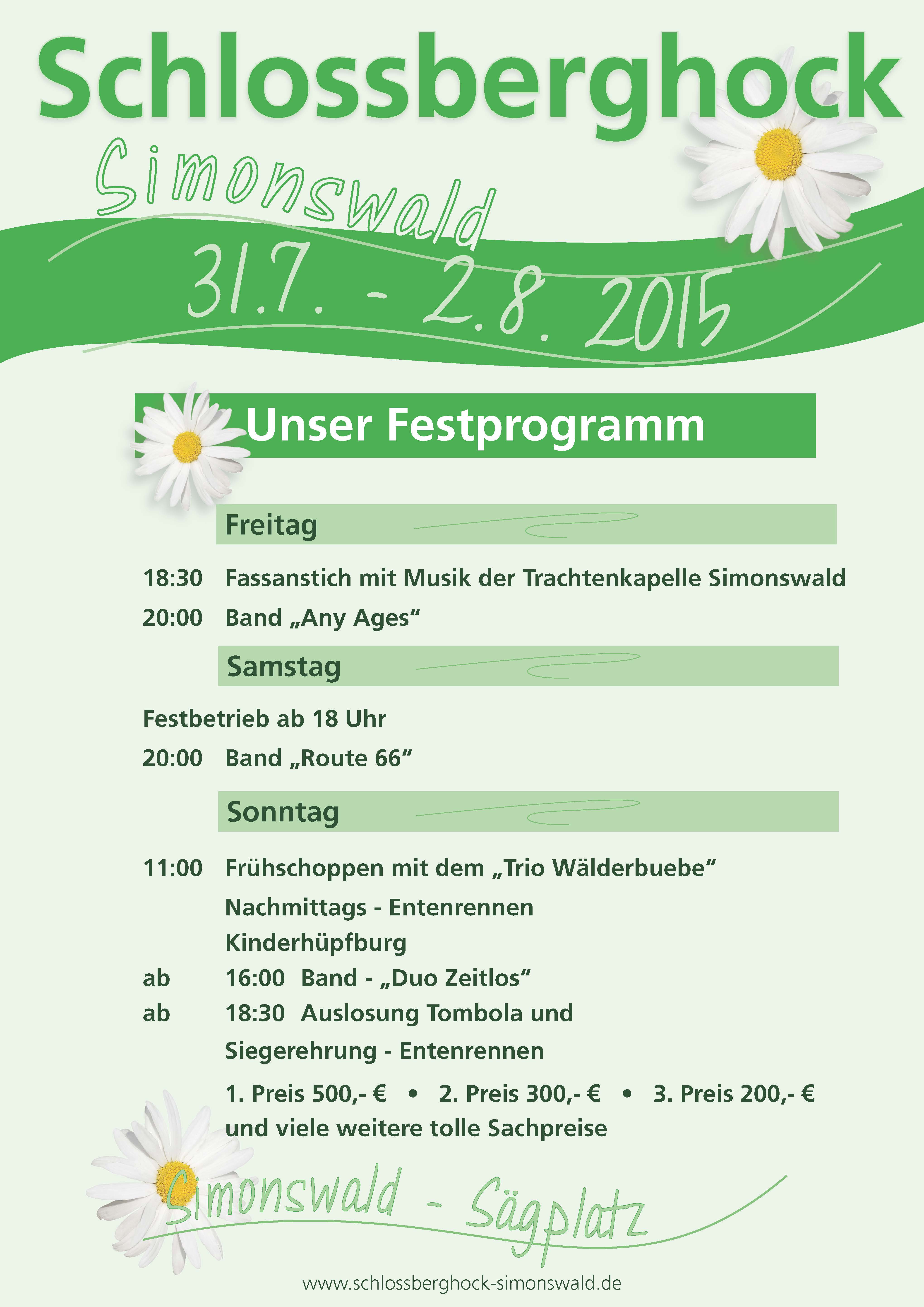 Flyer Schlossberghock 2015